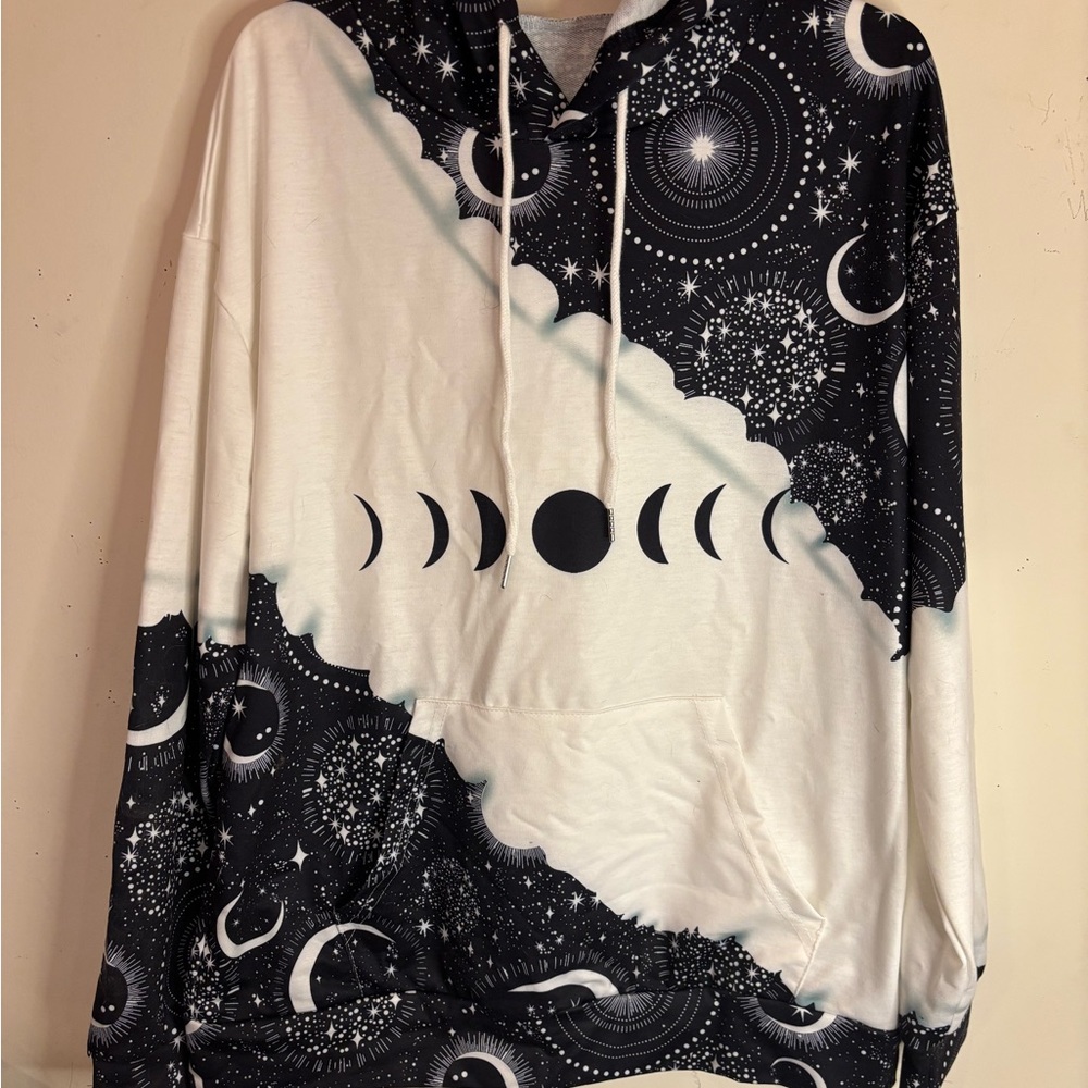 Celestial Black and White Hoodie